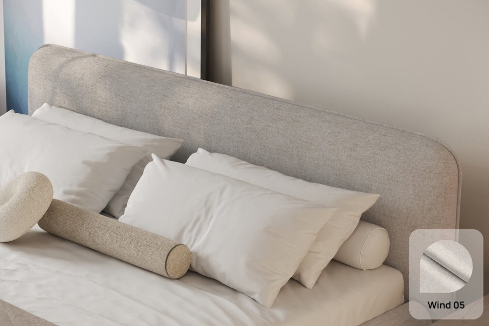 Bett Odette 160x200, Stoff WIND 05, Metallgestell