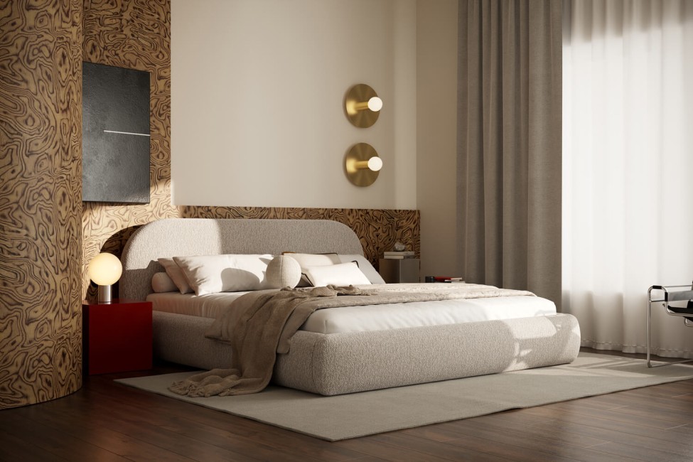 Bett Livv 180x200, Stoff MISTERIO 80, Metallgestell