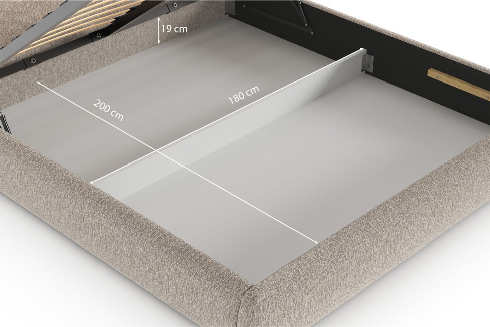 Bett Livv 180x200, Stoff MISTERIO 80, Metallgestell