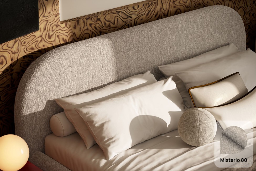 Bett Livv 180x200, Stoff MISTERIO 80, Metallgestell