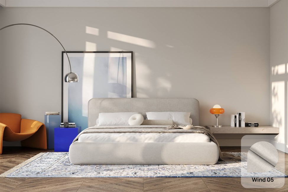Bett Odette 180x200, Stoff WIND 05, Metallgestell