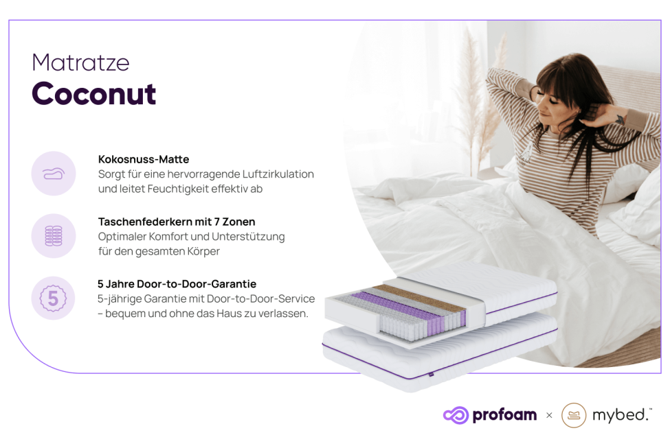 Matratze Coco – Taschenfederkernmatratze 7 Zonen