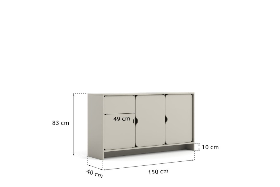 Niko dreitürige Kommode Kaschmir